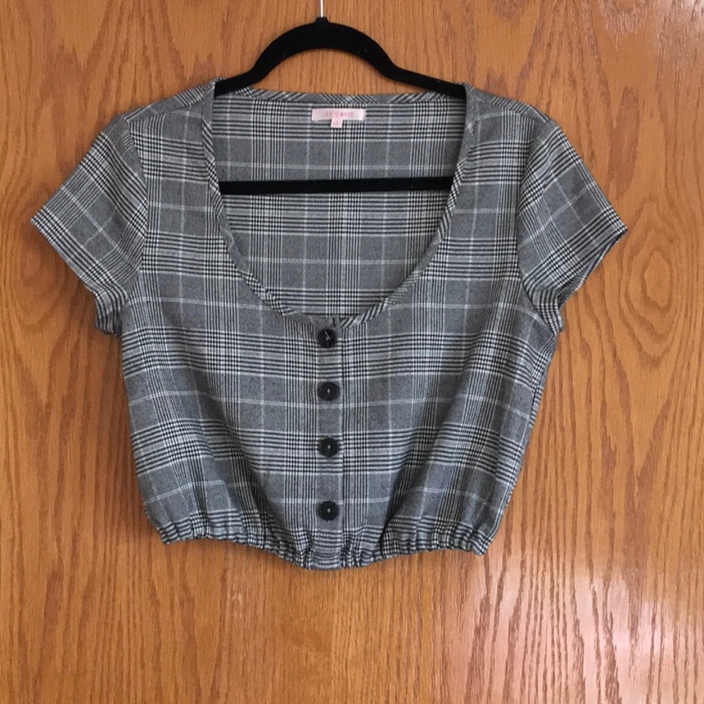 Lottie Miss plaid short sleeve top size small